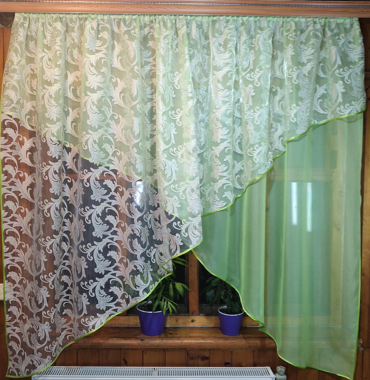 Шторы Стелла вензель Салатовый (1013055633)