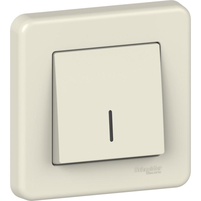 Выключатель кнопочный Schneider Electric Leona с подсветкой ABS Белый (LNA1600321) Выключатель кнопочный Schneider Electric Leona с подсветкой ABS Белый (LNA1600321)