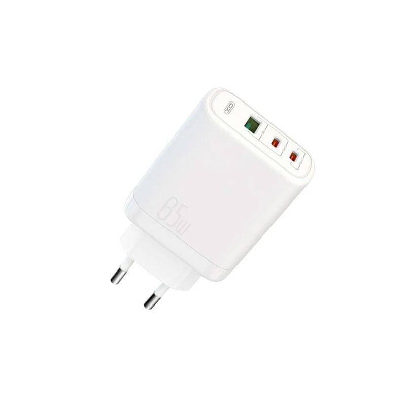 Мережевий зарядний пристрій Xo CE04 Super Si 2хUSB-C/QC 65W MircoUSB White (61626-0616)