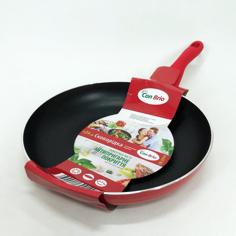 Сковорода Con Brio СВ-2414 антипригарна 24 см Red (tf5173) - фото 11