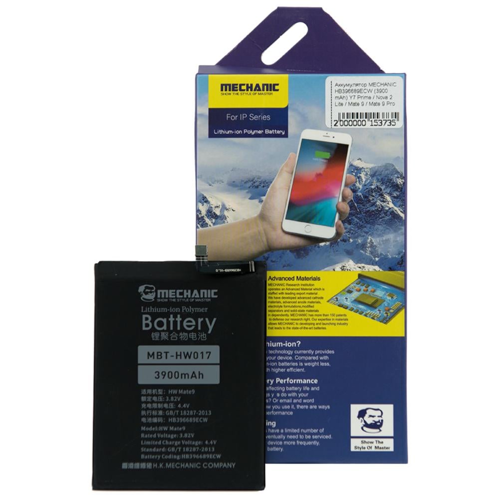 Акумулятор Mechanic HB396689ECW для Huawei Y7 Prime/Nova 2 Lite/Mate 9/Mate 9 Pro 3900mAh Акумулятор Mechanic HB396689ECW для Huawei Y7 Prime/Nova 2 Lite/Mate 9/Mate 9 Pro 3900mAh