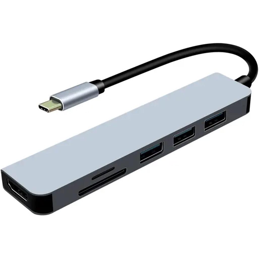 USB-хаб Prologix 6-in-1 Type-C to HDMI+1xUSB3,0+2xUSB2,0+TF+SD (PR-WUC-104B)