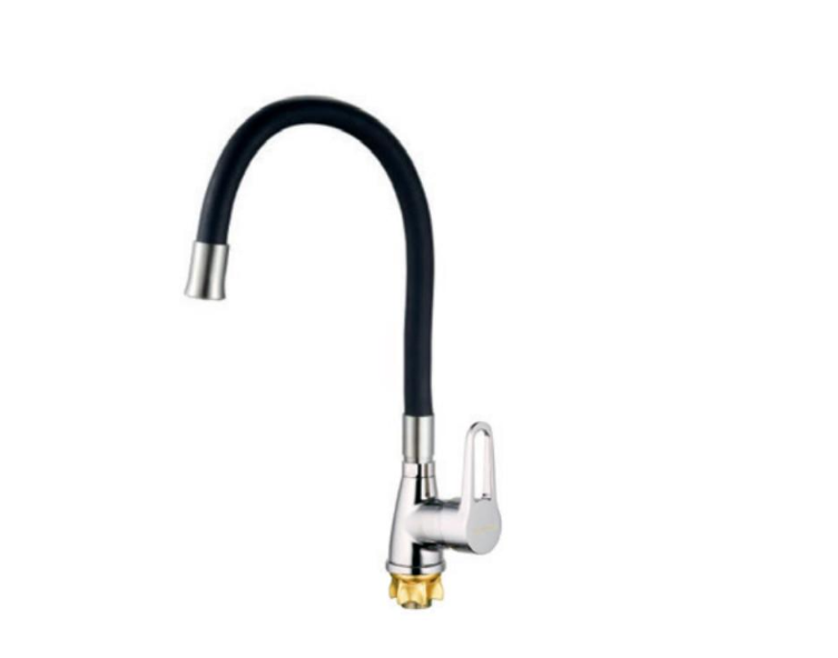 Змішувач для кухні MIXXUS SOP4-045 Reflector із силіконовим виливом Чорний (MI6487)