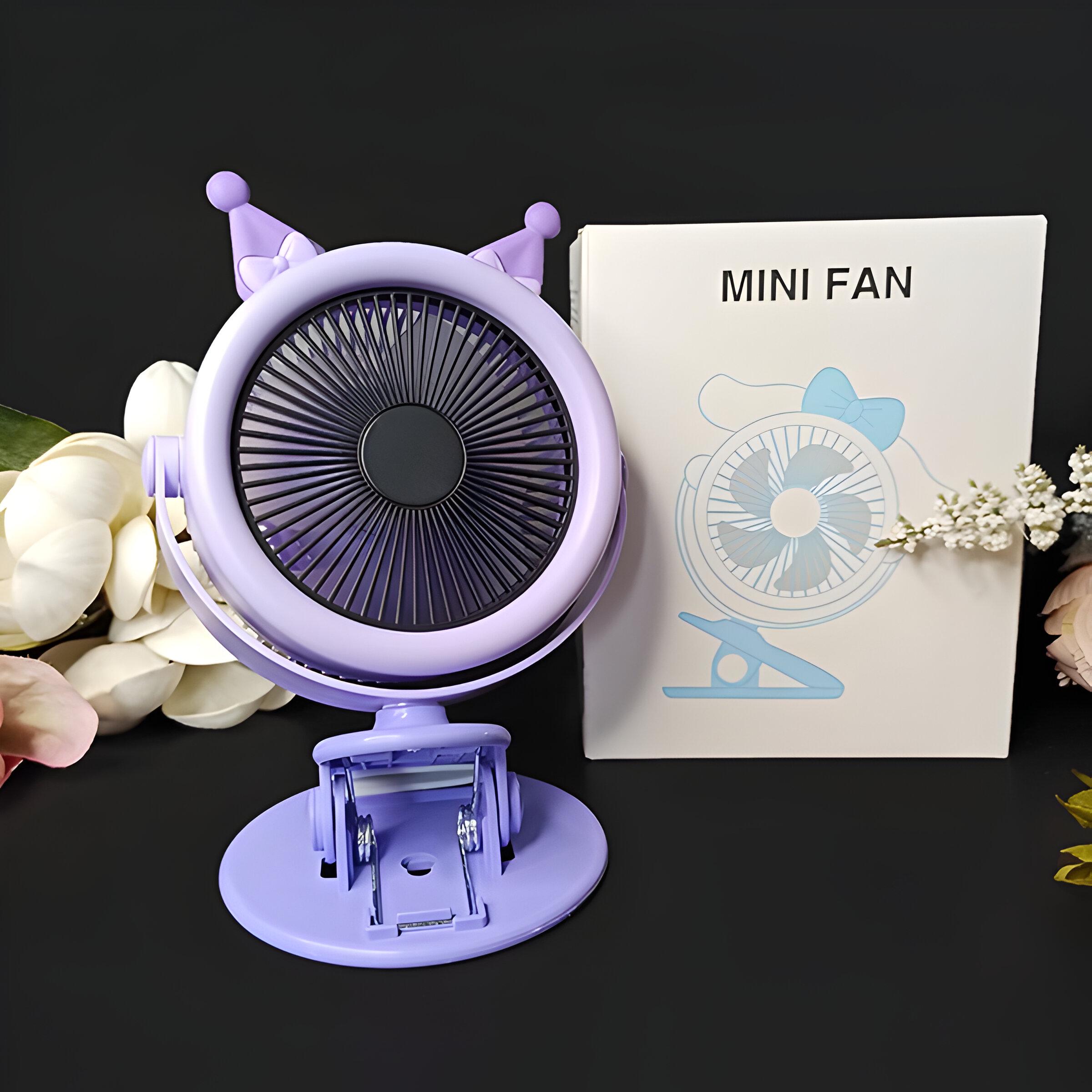 Вентилятор-USB детский настольный Kuromi Фиолетовый (FQ1539B) - фото 2 Вентилятор-USB детский настольный Kuromi Фиолетовый (FQ1539B) - фото 2