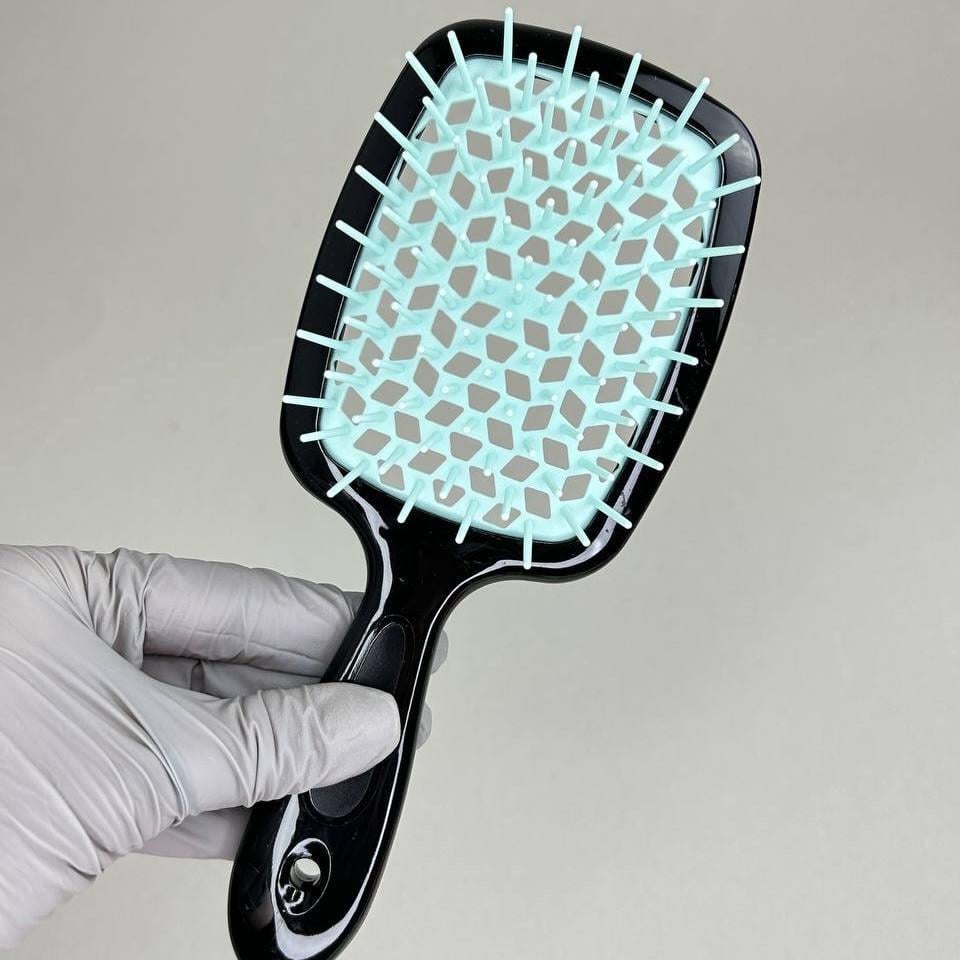 Расческа продувная для волос SuperBrush Зеленый/Черный