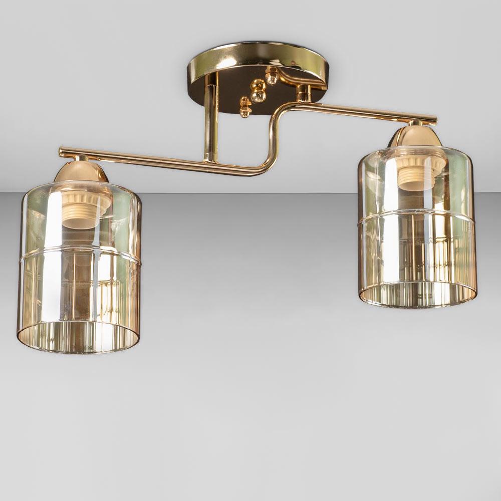 Люстра потолочная Light House SC-18750/2 FG 380х120х240 мм Золотой/Медовый