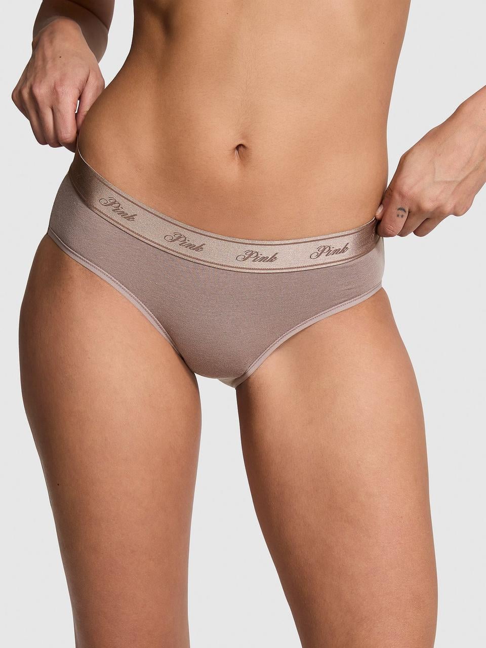 Трусики женские Victoria's Secret Logo Cotton Hiphugger S Коричневый (2286965338)