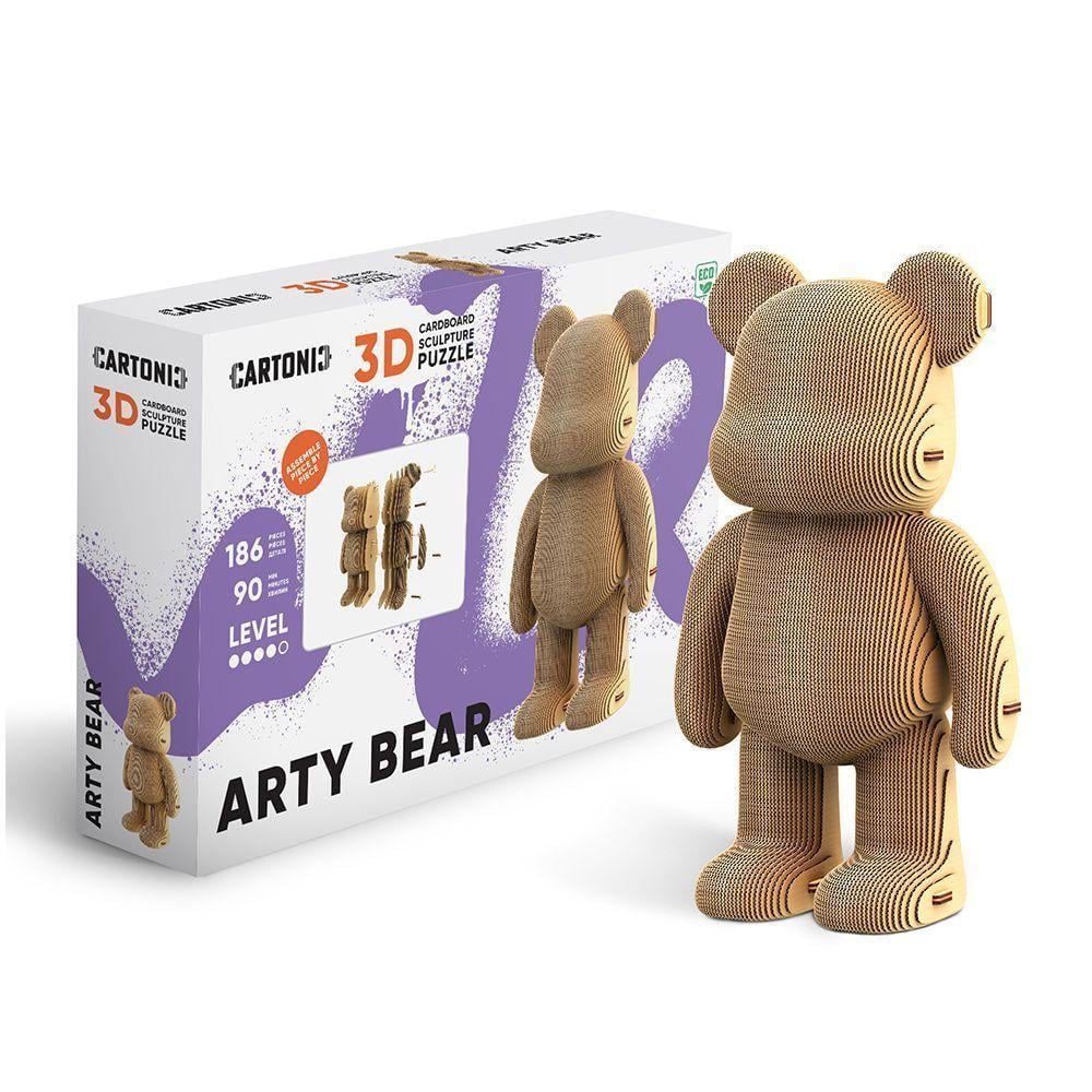 Пазл картонный 3D Cartonic Арт Медведь Arty Bearbrick 186 деталей