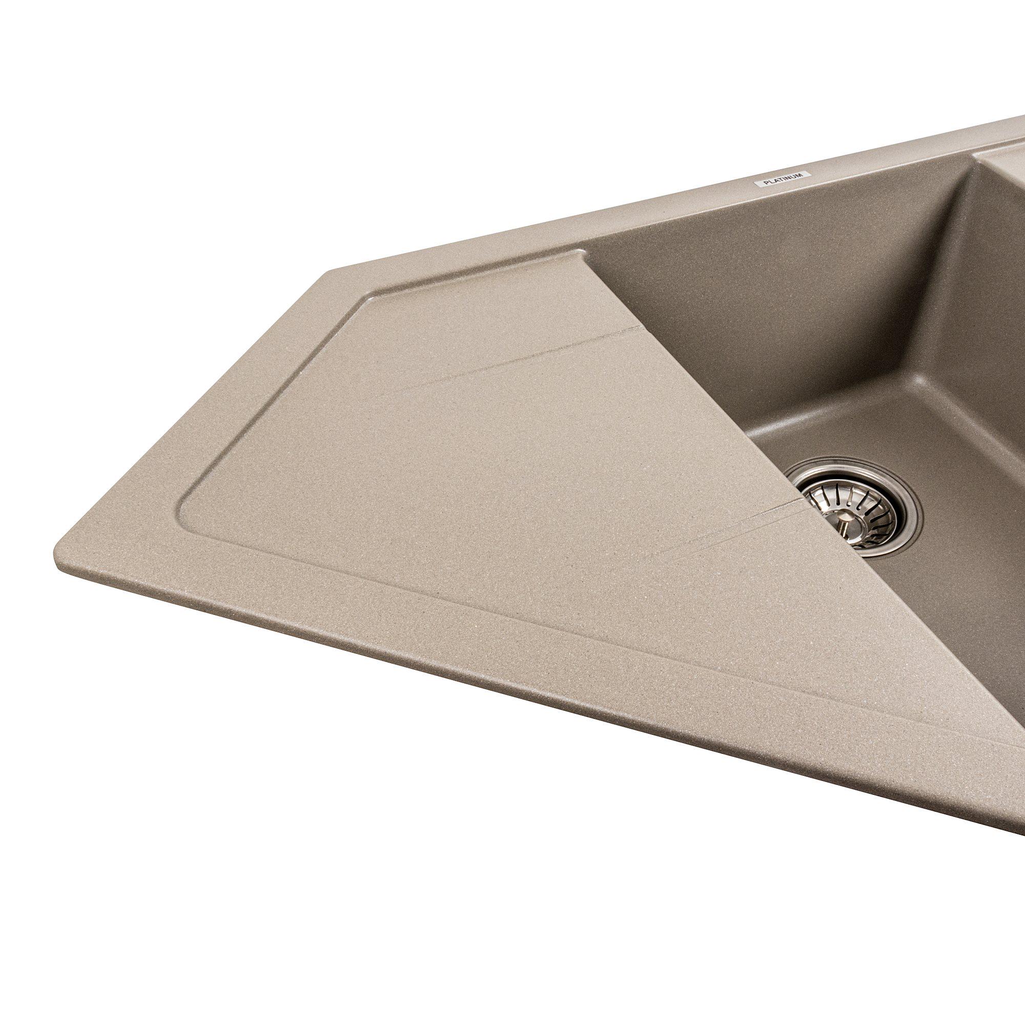Мийка гранітна для кухні Platinum 9950 PANDORA матова Титан - фото 4 Мийка гранітна для кухні Platinum 9950 PANDORA матова Титан - фото 4
