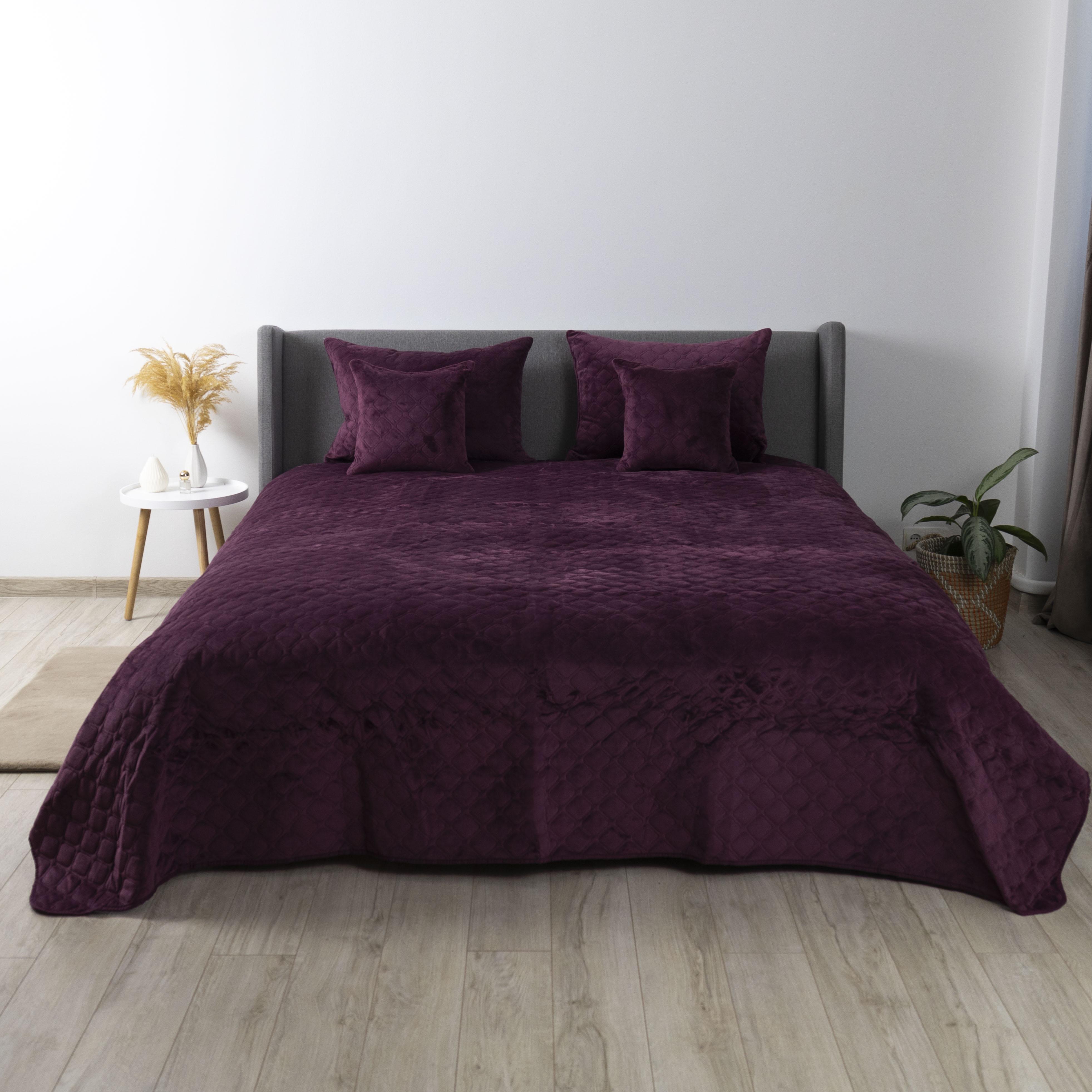 Покривало ТЕП VELOUR ромб прямий 240x260 см Бордовий (item16023)