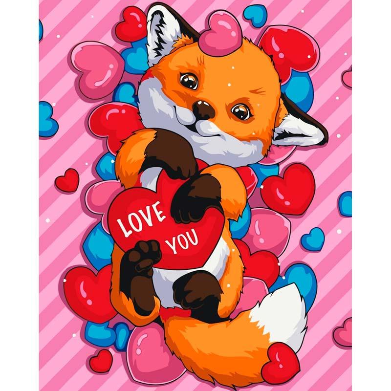 Картина по номерам ART CRAFT Лисичка с валентинкой 40х50 см (11699-AC)