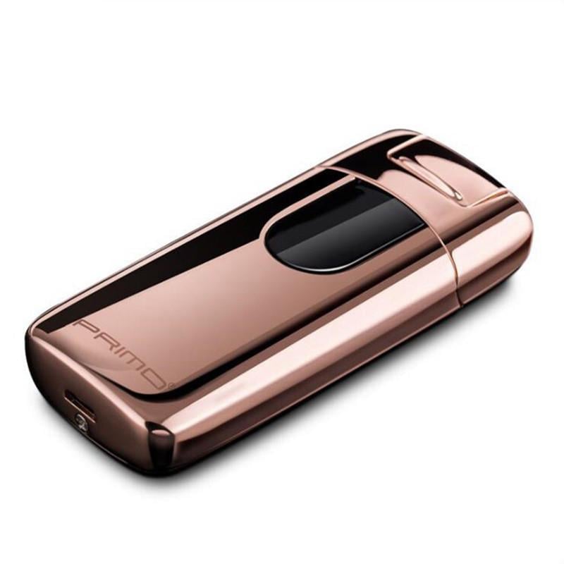 Электроимпульсная зажигалка PRIMO портативная аккумуляторная USB Золотистый (SUN0681)