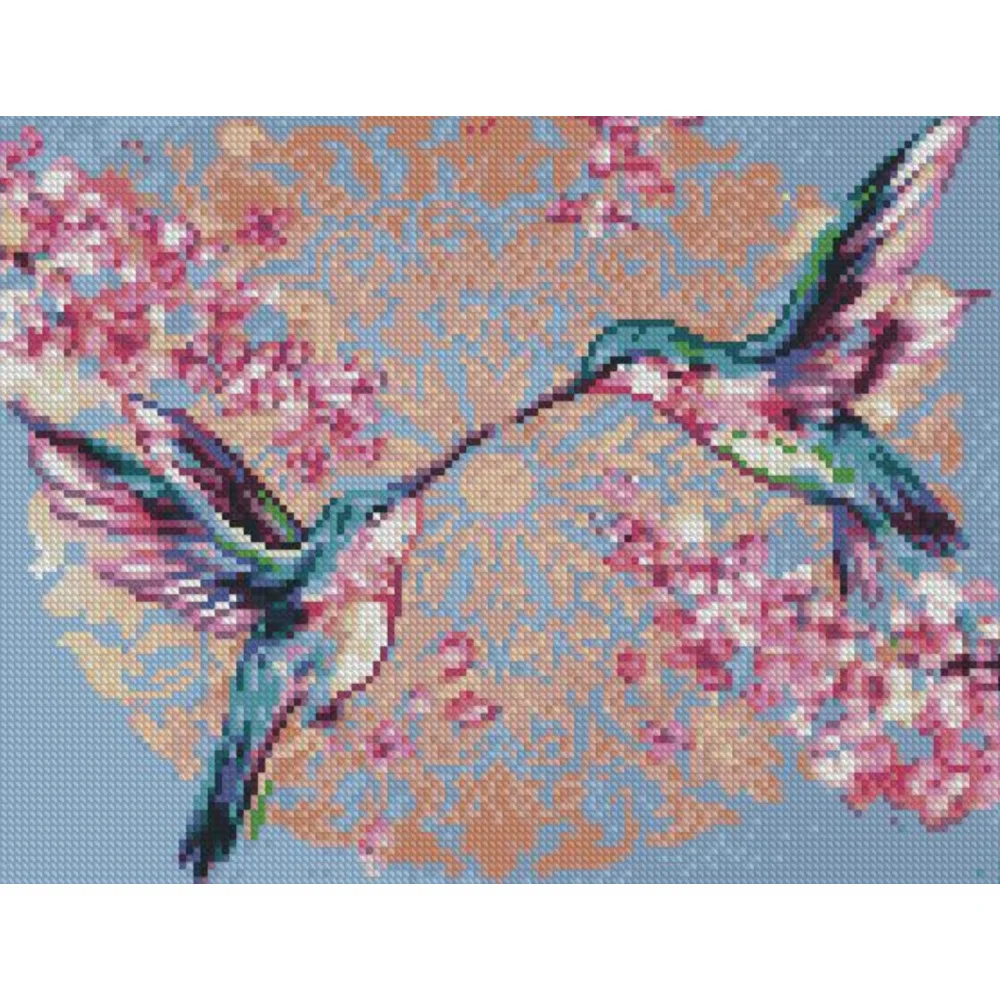 Алмазная мозаика Strateg Нежные колибри 30х40 (HX460)