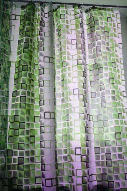 Штора у ванну miranda каре Зелений (MR45975) - фото 4