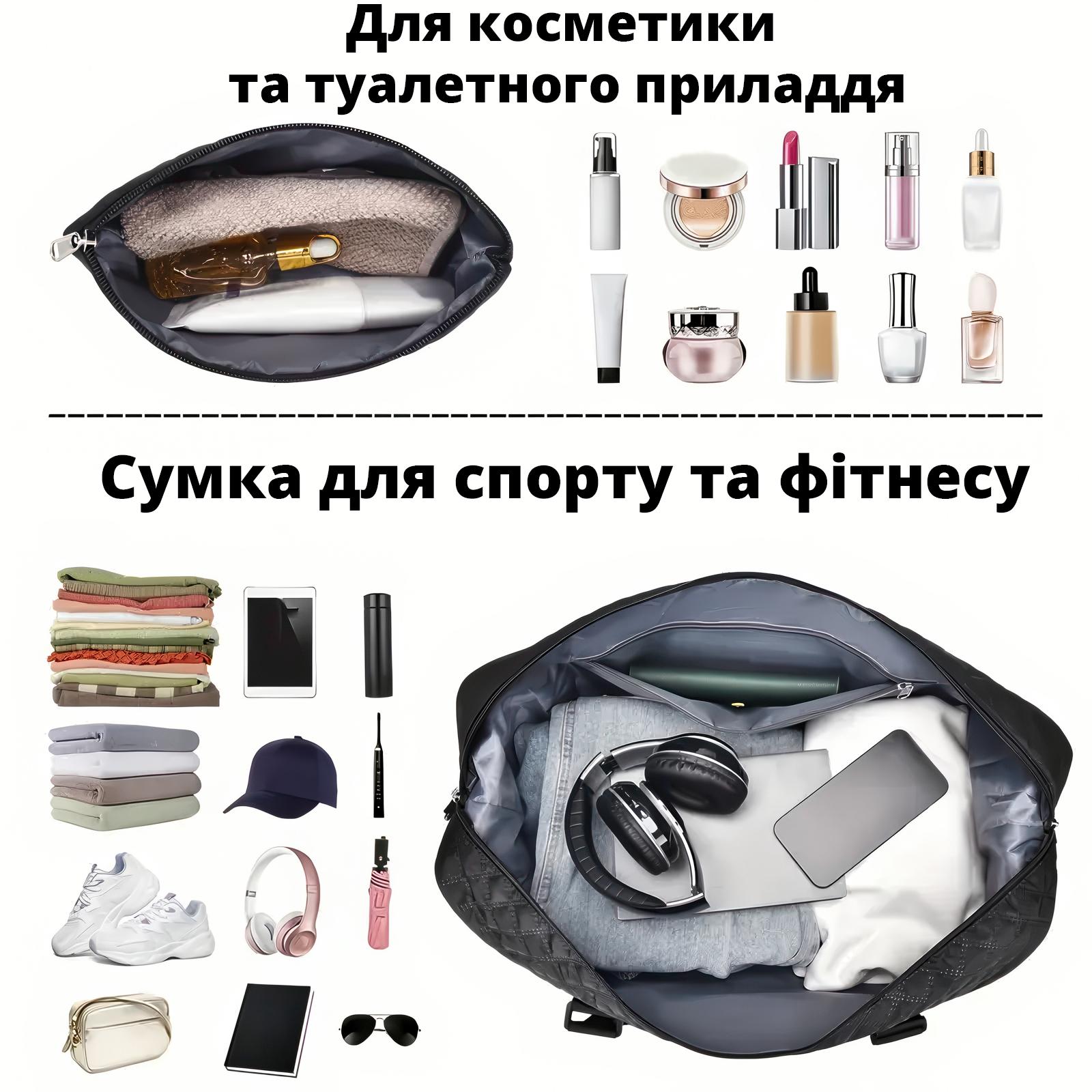 Дорожня сумка водонепроникна з відділенням для взуття та косметичкою 50х24х36 см Чорний (28341052) - фото 6 Дорожня сумка водонепроникна з відділенням для взуття та косметичкою 50х24х36 см Чорний (28341052) - фото 6