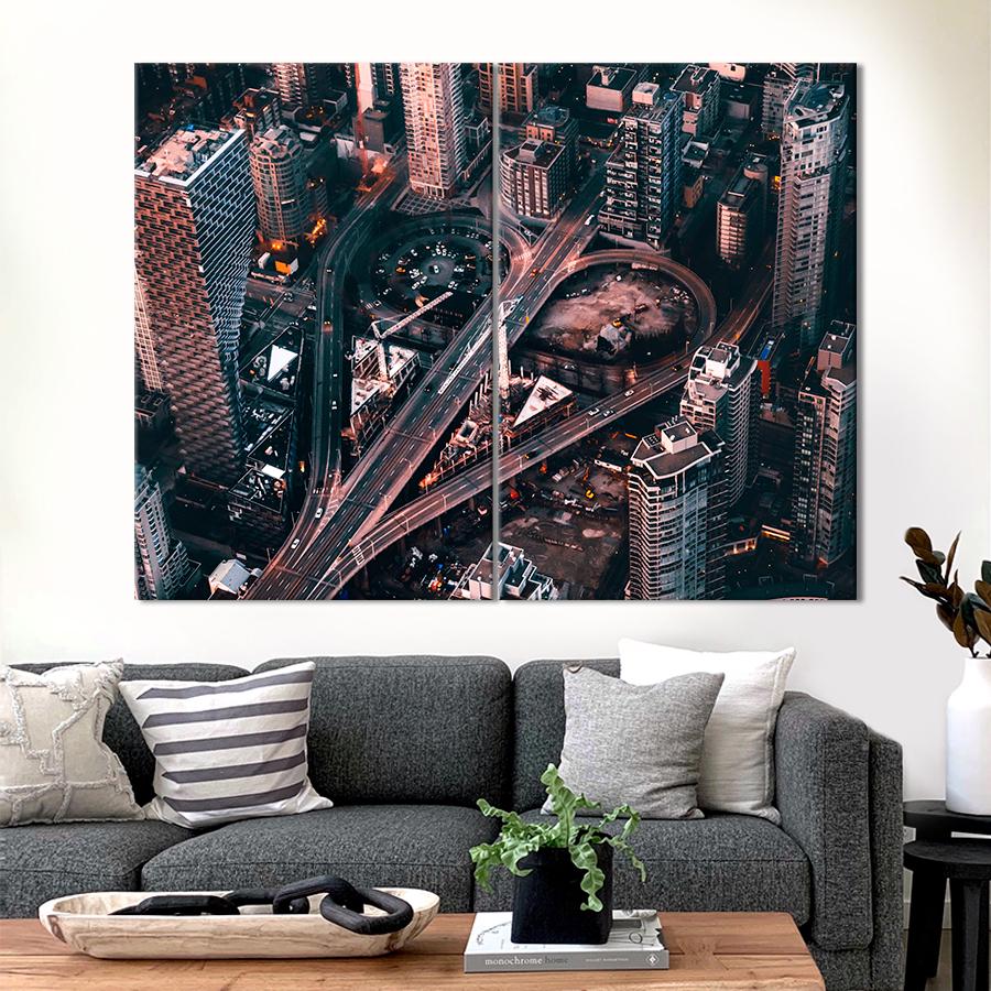 Настенний декор Панорама современного города 165x122 см (A614-2)