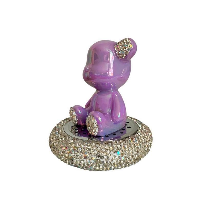 Ароматизатор автомобильный Мишка со стразами Фиолетовый (4553-Leader)