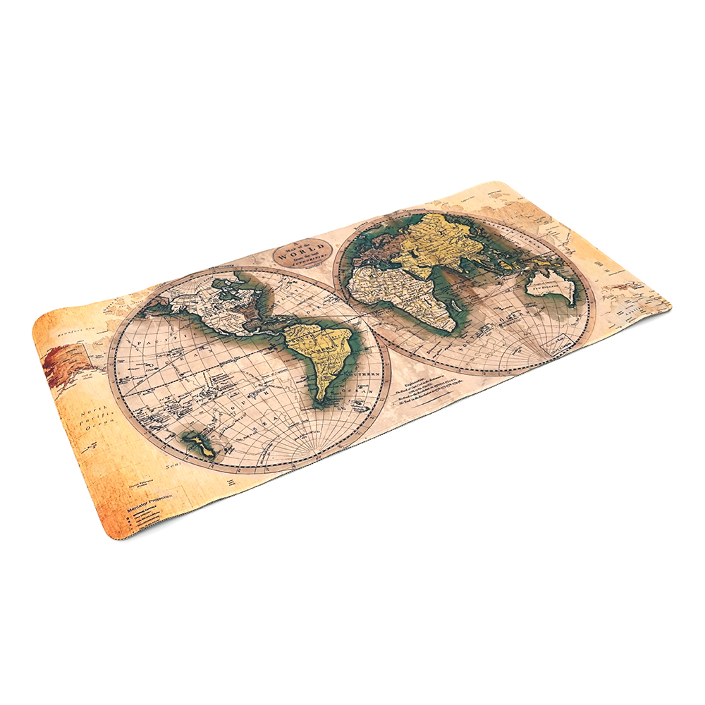 Килимок геймерський Карта світу з боковою прошивкою тканинний 3х400x800 мм Beige (YUT_V5630)
