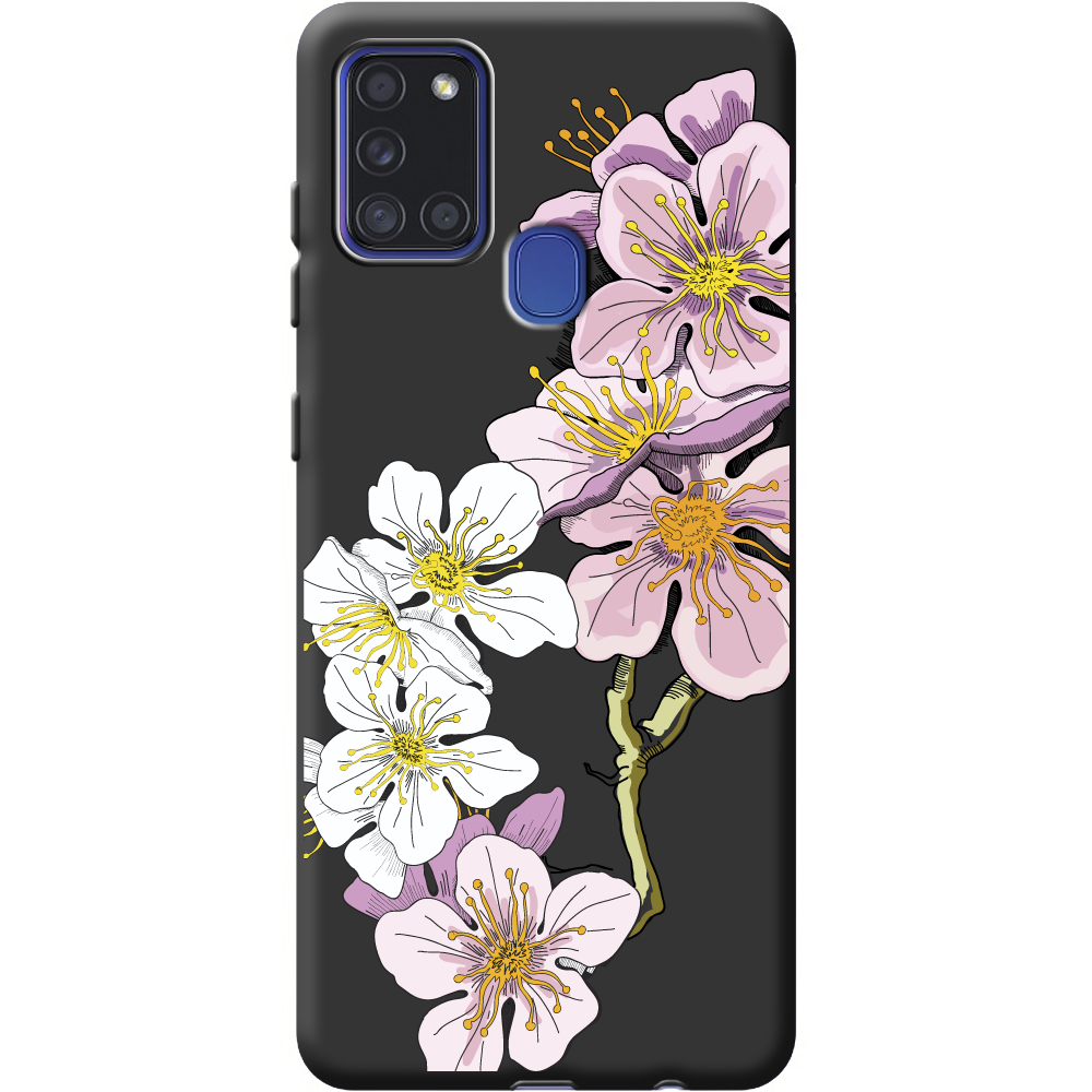 Чехол Boxface Samsung A217 Galaxy A21s Cherry Blossom Черный силикон (40006-cc4-40315)