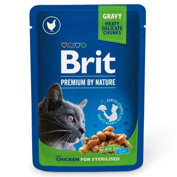 Влажный корм Brit Premium Cat Sterilised Chicken для стерилизованных кошек с курицей 100x24 шт. (2378753528)