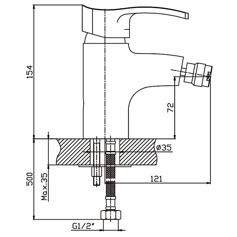 Смеситель для биде Haiba FOCUS 002 (HB0112) - фото 2 Смеситель для биде Haiba FOCUS 002 (HB0112) - фото 2