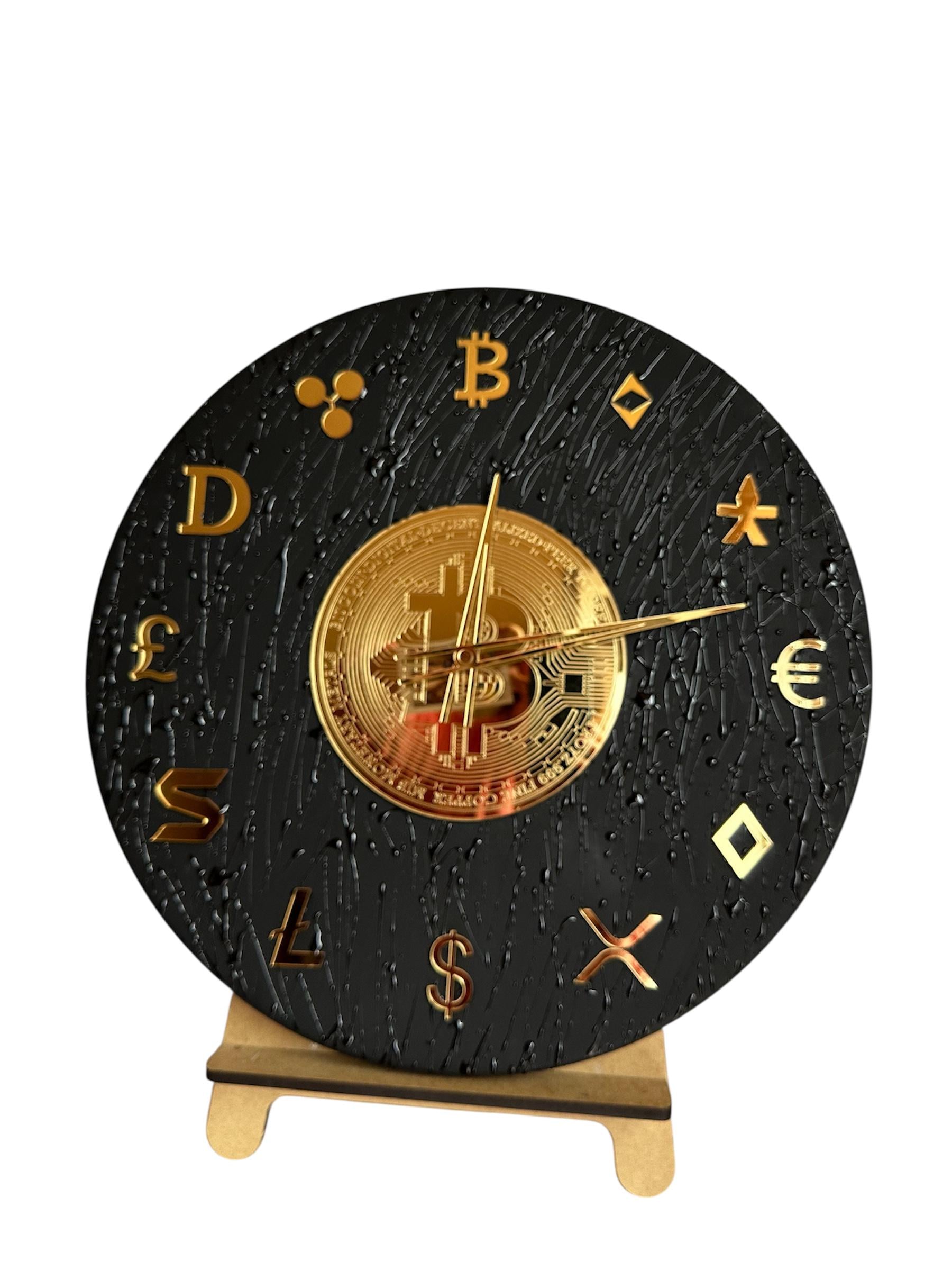 Часы настенные Bitcoin Edition с эпоксидной смолы 50 см (29557952)