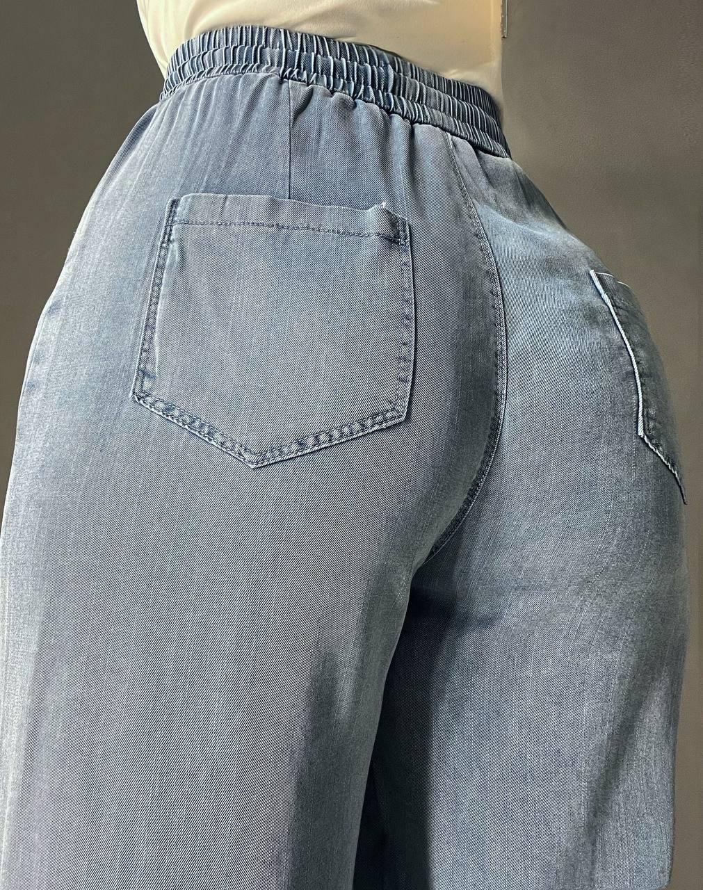 Джинсы женские Immet 5606-2 палаццо талия на резинке тенсель р. 33 Голубой (26675071) - фото 8 Джинсы женские Immet 5606-2 палаццо талия на резинке тенсель р. 33 Голубой (26675071) - фото 8