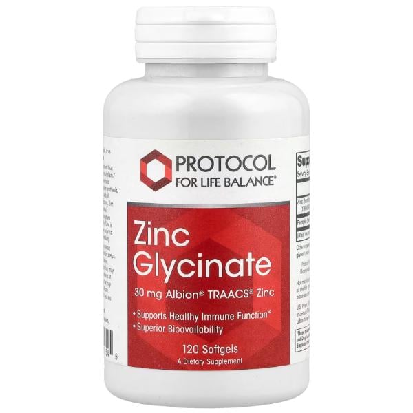 Микроэлемент Цинк Protocol for Life Balance Zinc Glycinate 30 мг 120 мяг. капс. (000023147)