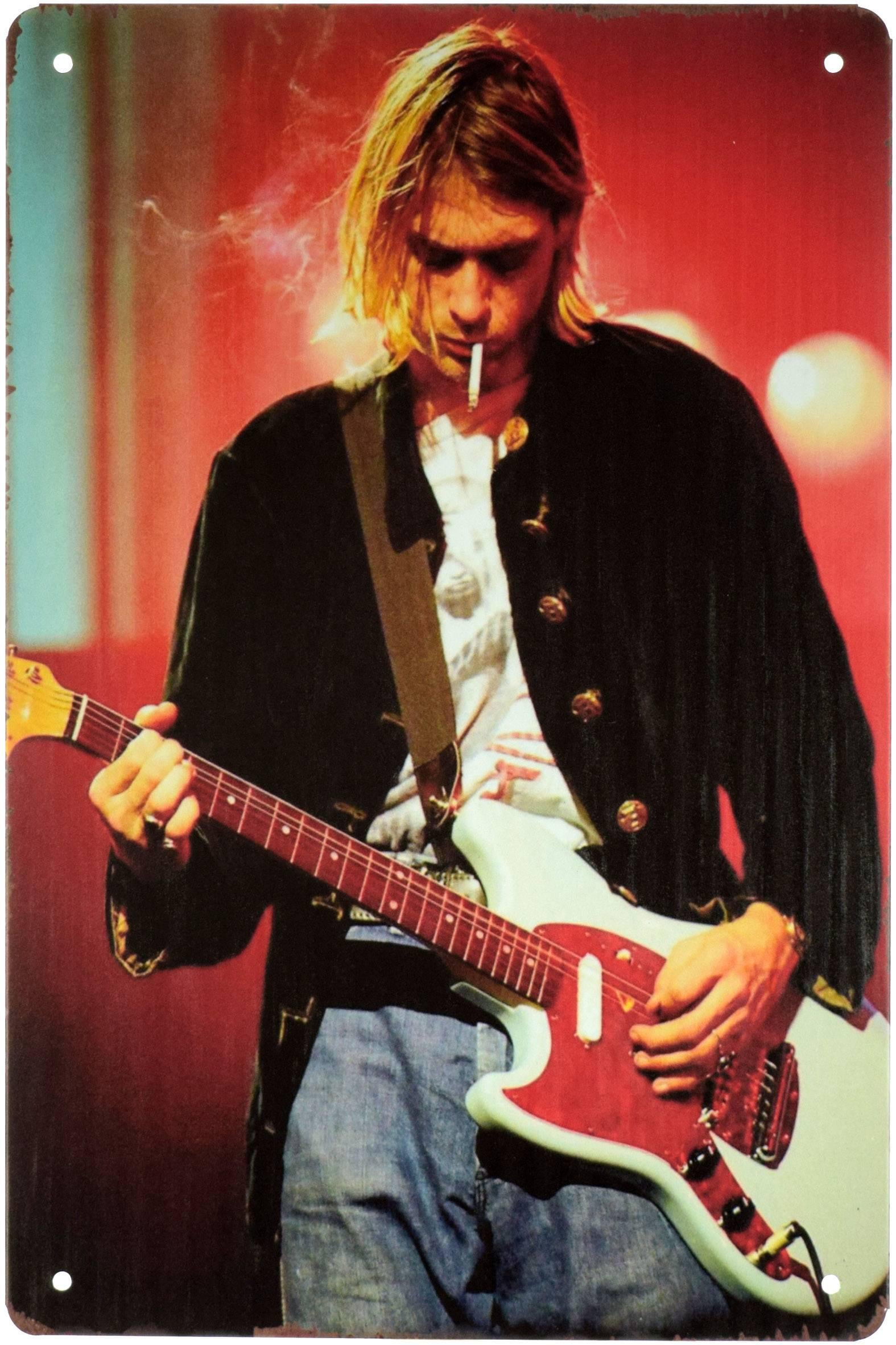 Табличка металлическая Курт Кобейн/Kurt Cobain 20x30 см