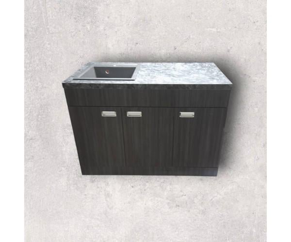 Пластикова тумба з покриттям HPl 5057Bute_4513velur з кам'яною мийкою Adamant 120 см