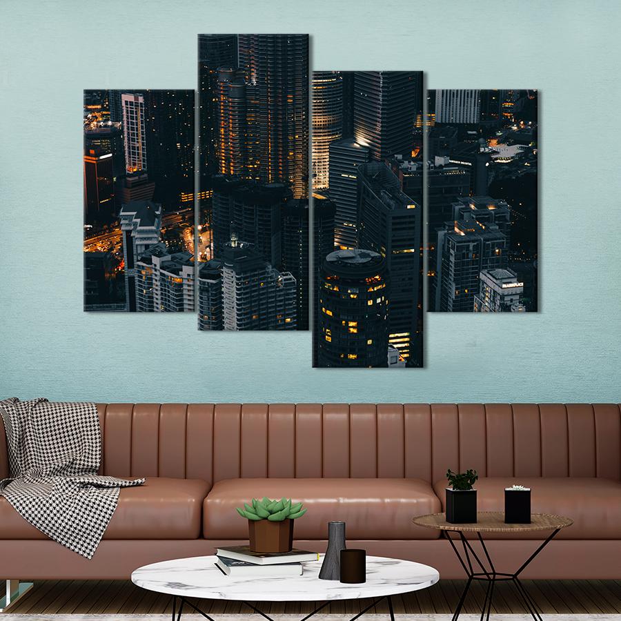 Картина город Огни из окон небоскрёбов 149x106 см (A809-4)