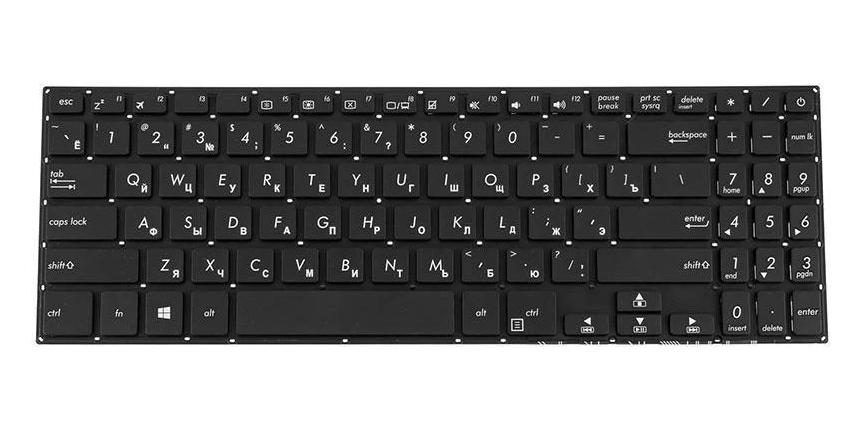 Клавиатура для ноутбука Asus X560 series rus без фрейма Black (167428)