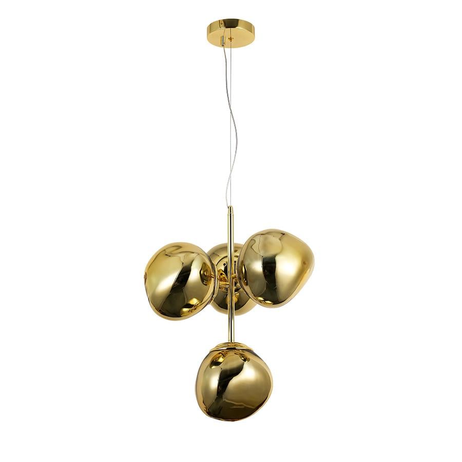 Люстра підвісна 793CH01-4 GD 180 E27 з 4 незвичайними плафонами Золотий