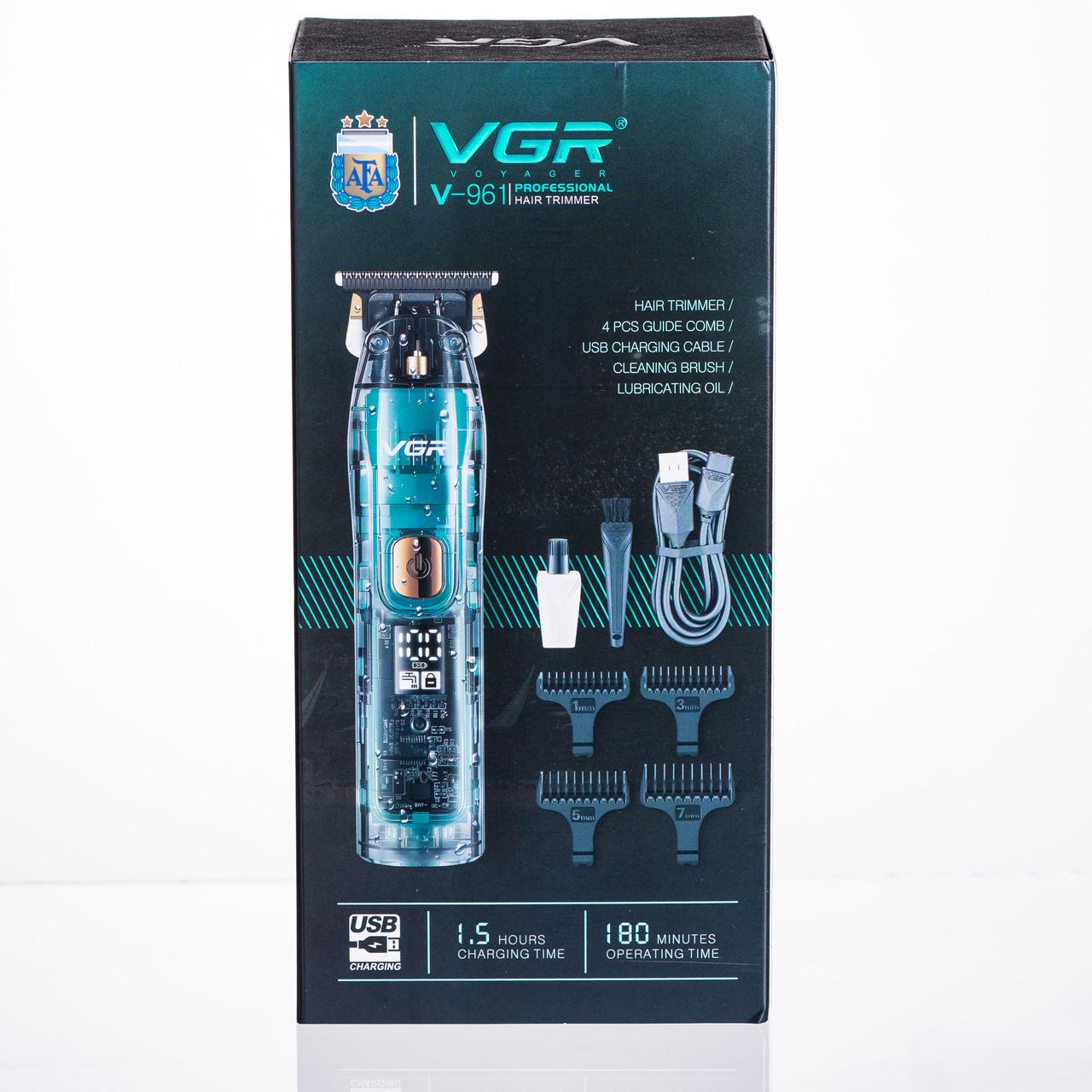 Триммер для стрижки VGR V-961 аккумуляторный с 4 насадками Зеленый (7380) - фото 18 Триммер для стрижки VGR V-961 аккумуляторный с 4 насадками Зеленый (7380) - фото 18