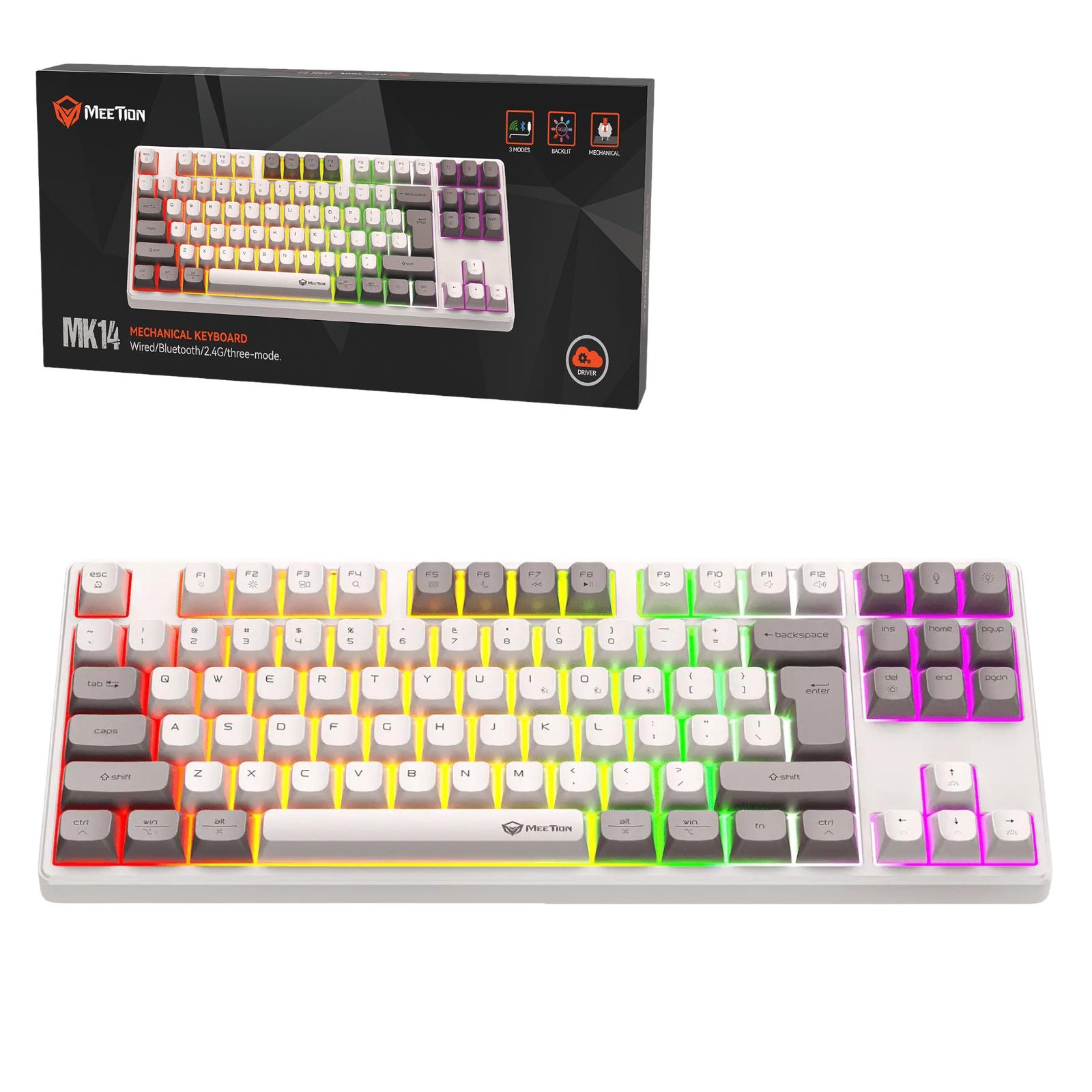Клавиатура беспроводная Meetion MK14 с RGB подсветкой Белый (29853490) Клавиатура беспроводная Meetion MK14 с RGB подсветкой Белый (29853490)