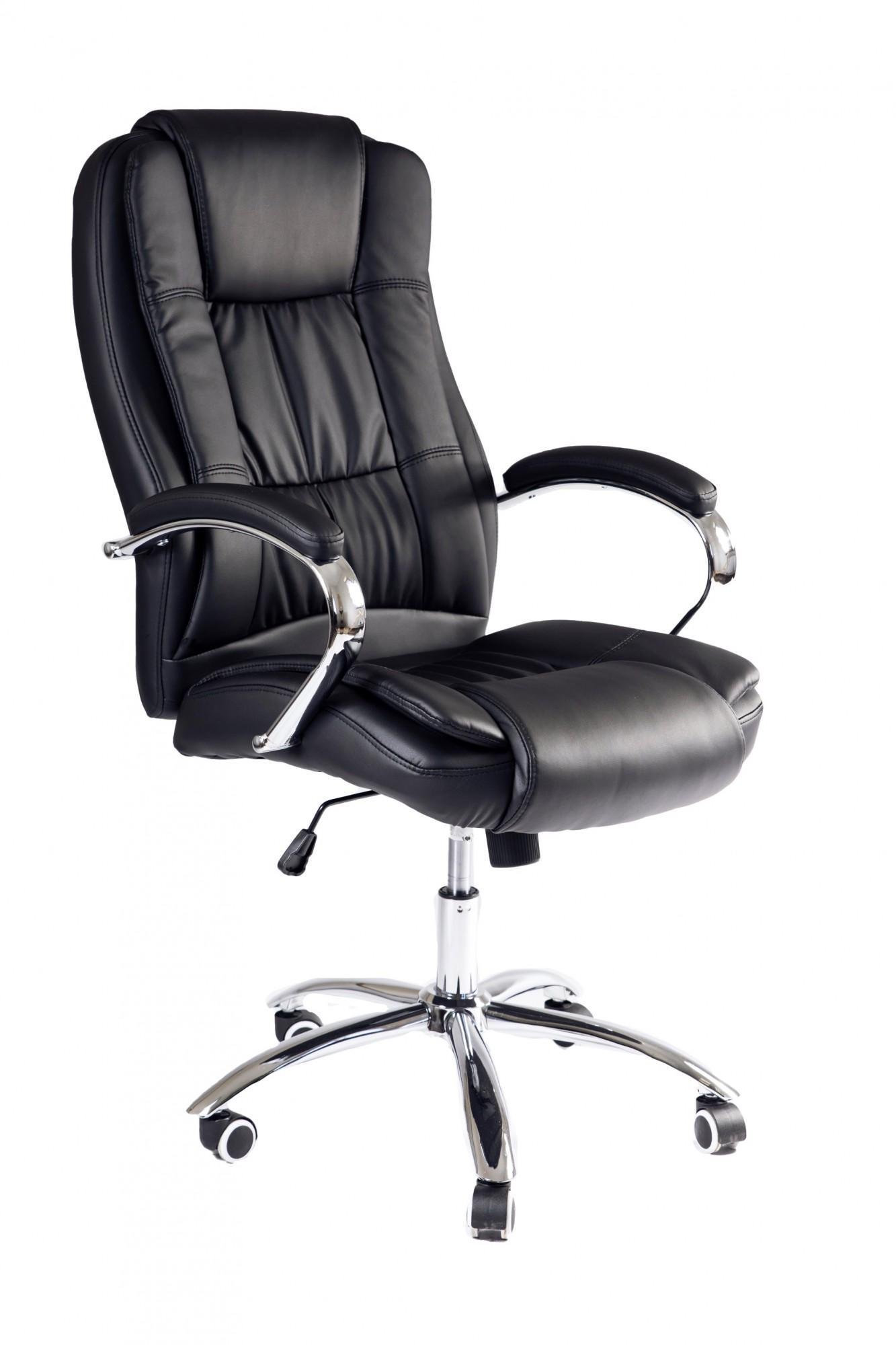 Кресло офисное компьютерное Kali LuxDesign хром Anyfix экокожа Черный - фото 1