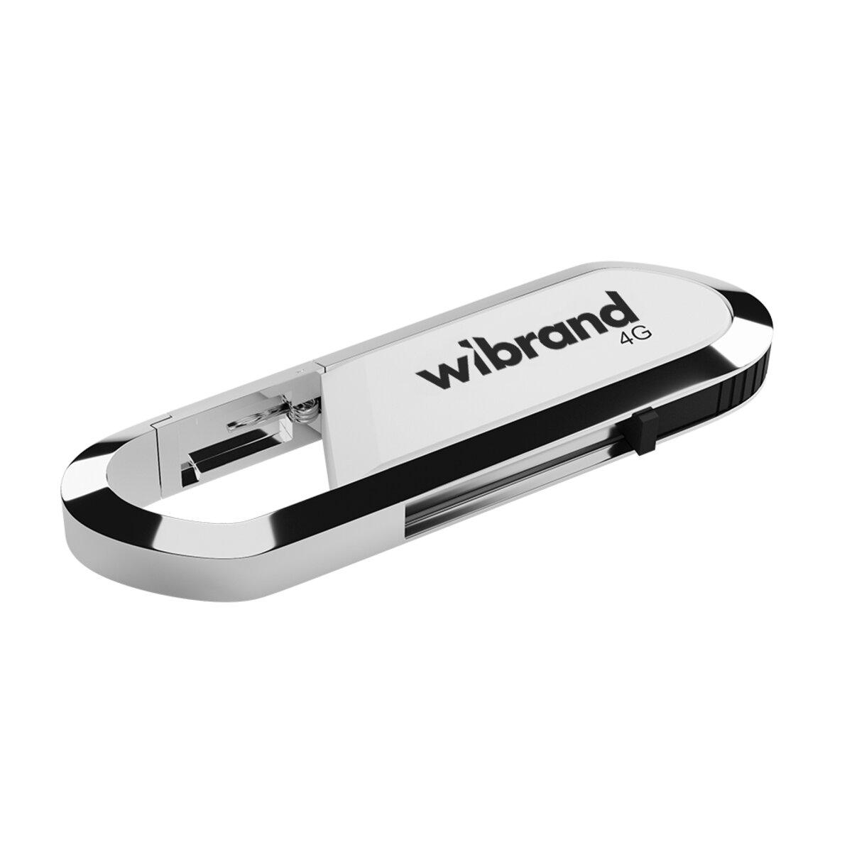 Флэш-память USB моноблок с карабином Wibrand WI2.0/AL4U7W USB 2.0 Aligator 4 Gb White (601810)