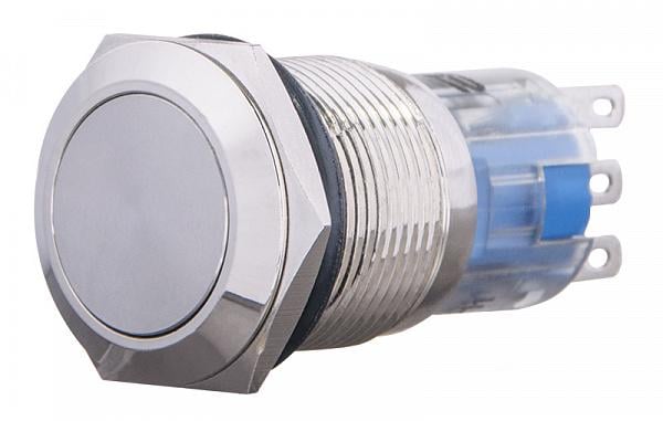 Кнопка плоская АСКО-Укрем TYJ 19-212 2NO+2NC металлическая без подсветки 19 мм (A0140010109)