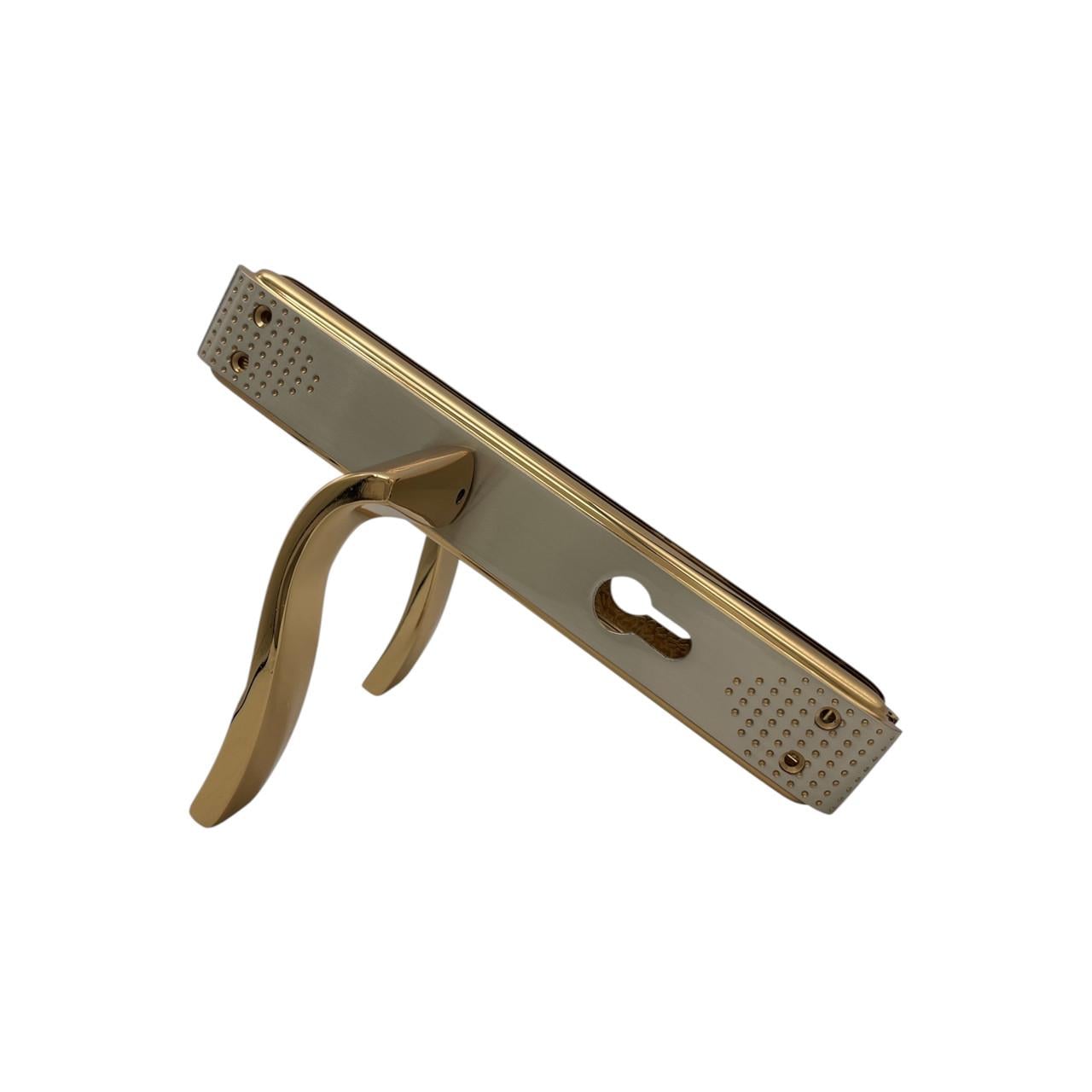 Ручки для входной двери Ozcanlar Anka Kol Yale 72 мм Alb/Saten (340033)