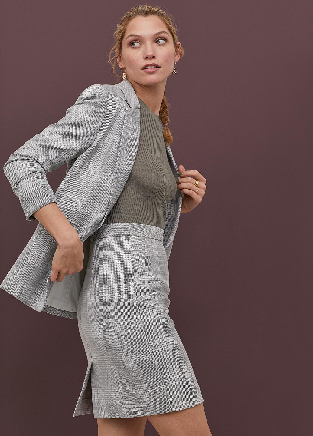 Юбка H&M р. 34 Светло-серый (8215081b50)