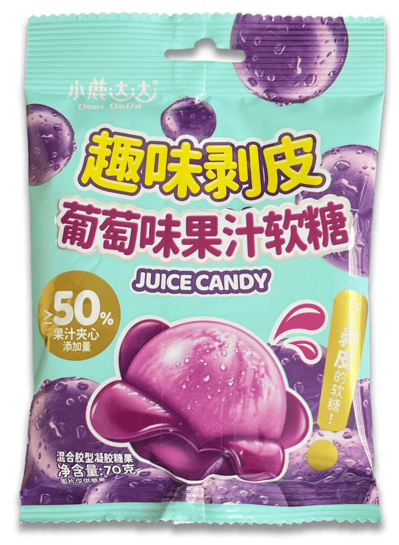 Цукерки желейні Deer Dada Peeling Juice Candy Grape 70 г (2943948466)