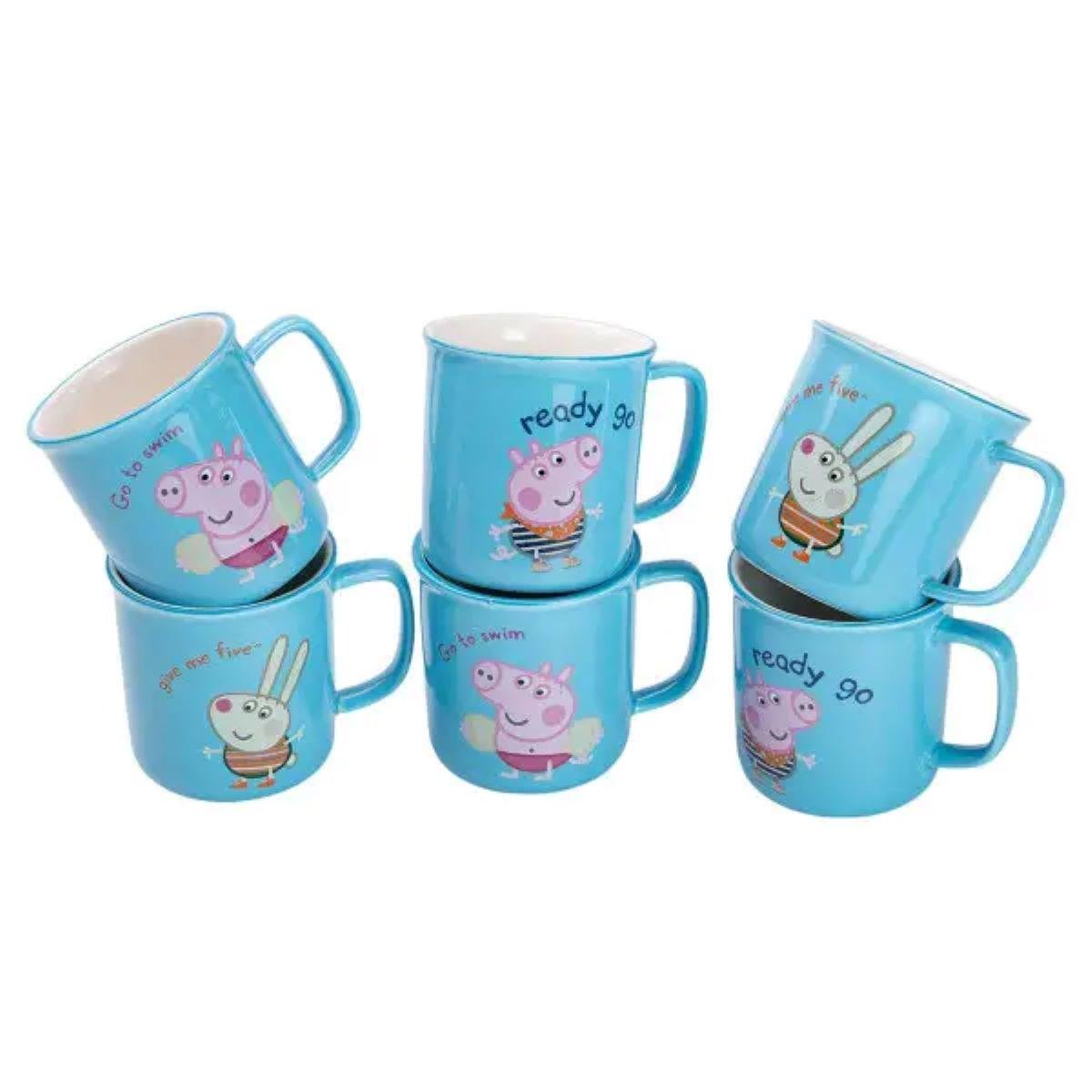 Набор Light House из 6 детских фарфоровых чашек Peppa Pig 150 мл Синий (LG-20335) - фото 2 Набор Light House из 6 детских фарфоровых чашек Peppa Pig 150 мл Синий (LG-20335) - фото 2