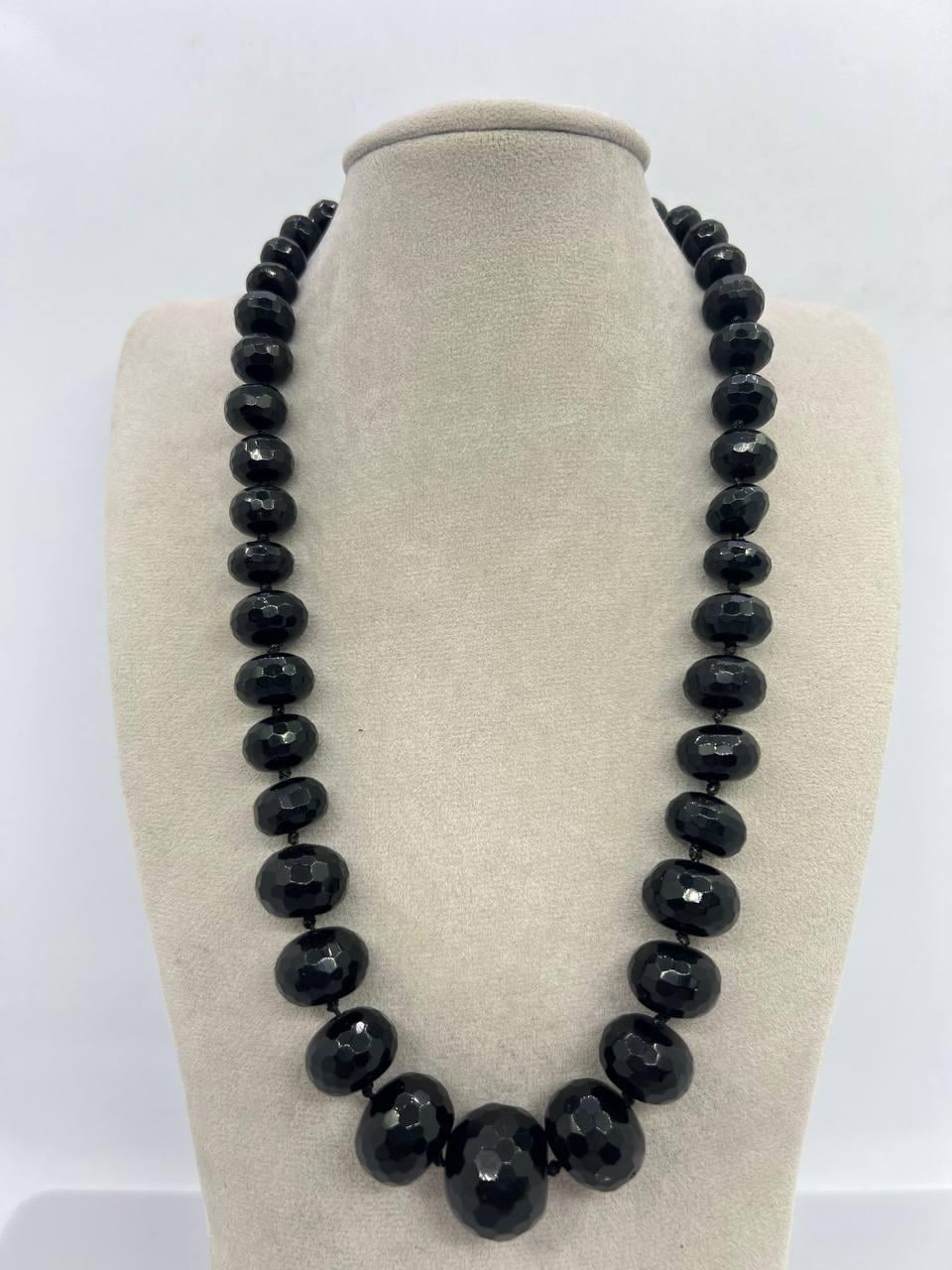 Бусы обсидиан 48 см Черный (11510)