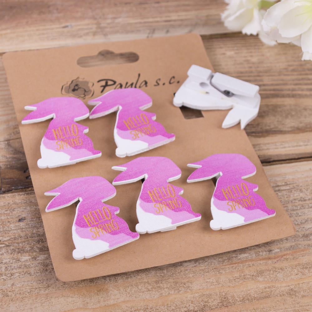 Прищепки декоративные Зайчик Розовый (3576-6)