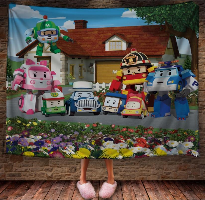 Плед з 3D принтом Робокар Полі всі герої 150x200 см (epi_0916)