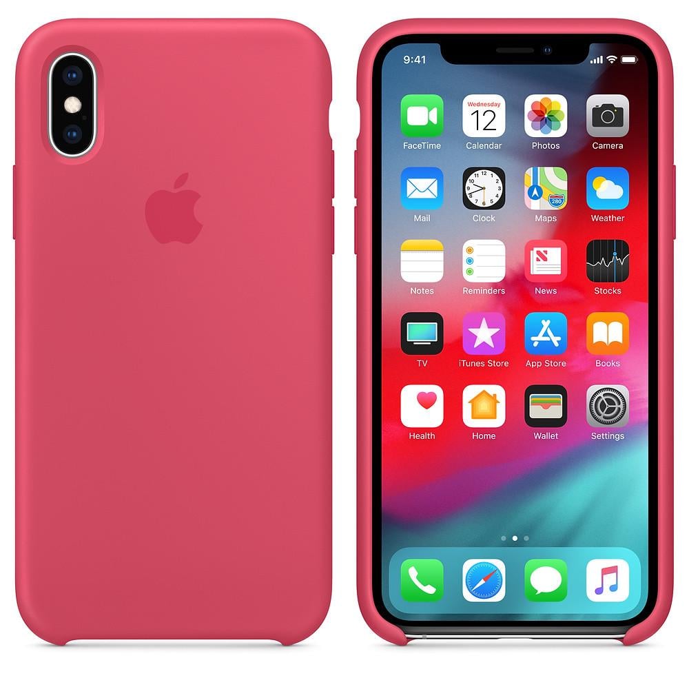 Чехол-накладка Apple Silicone Case for iPhone Xs, Hibiscus (HC)