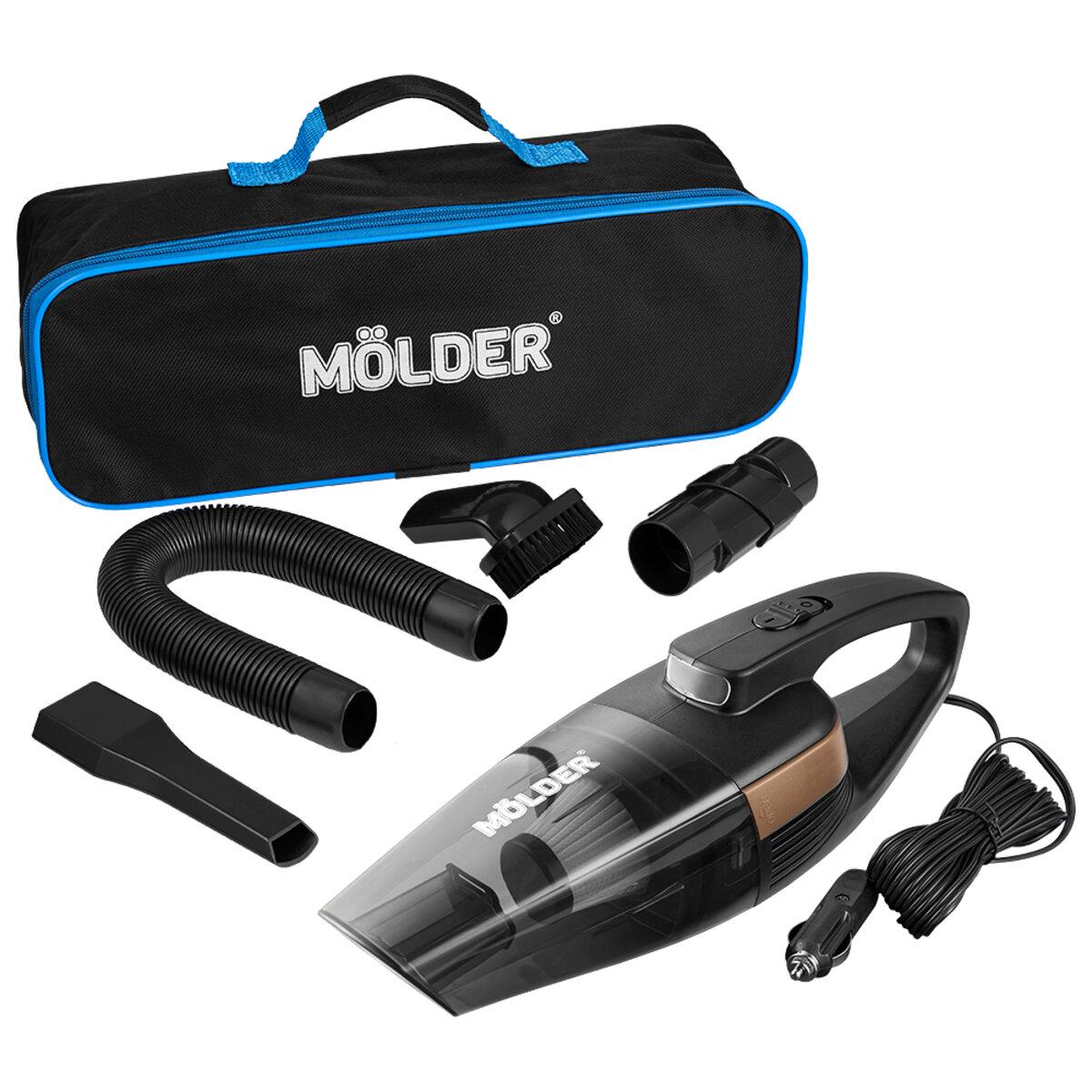 Пылесос автомобильный Molder от прикуривателя с LED фонарем 110 Вт/12 В/3.2кПа Черный