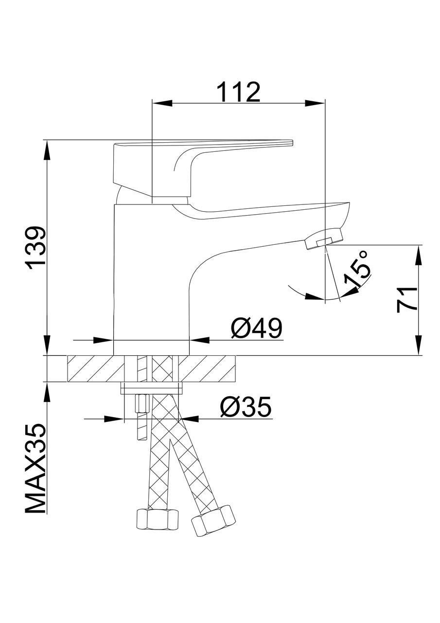 Змішувач для умивальника Frap F10702-B Хром (1033785) - фото 2