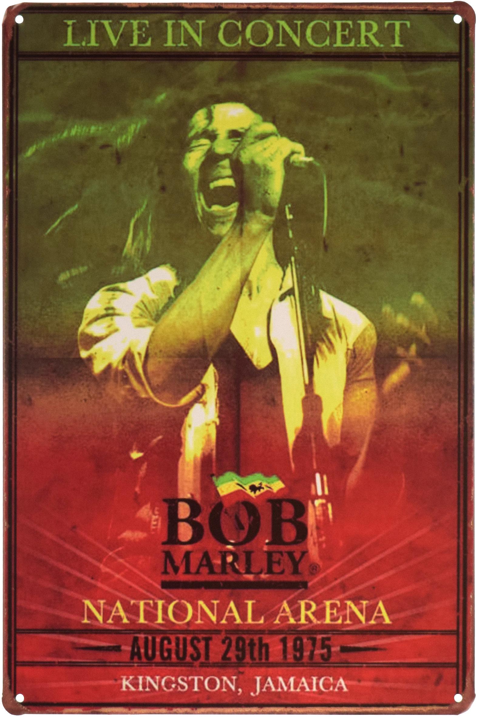 Табличка металева Боб Марлі/Bob Marley Live In Concert 20x30 см