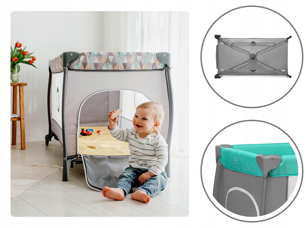 Кроватка-манеж Lionelo Sven Turquoise/Grey - фото 3